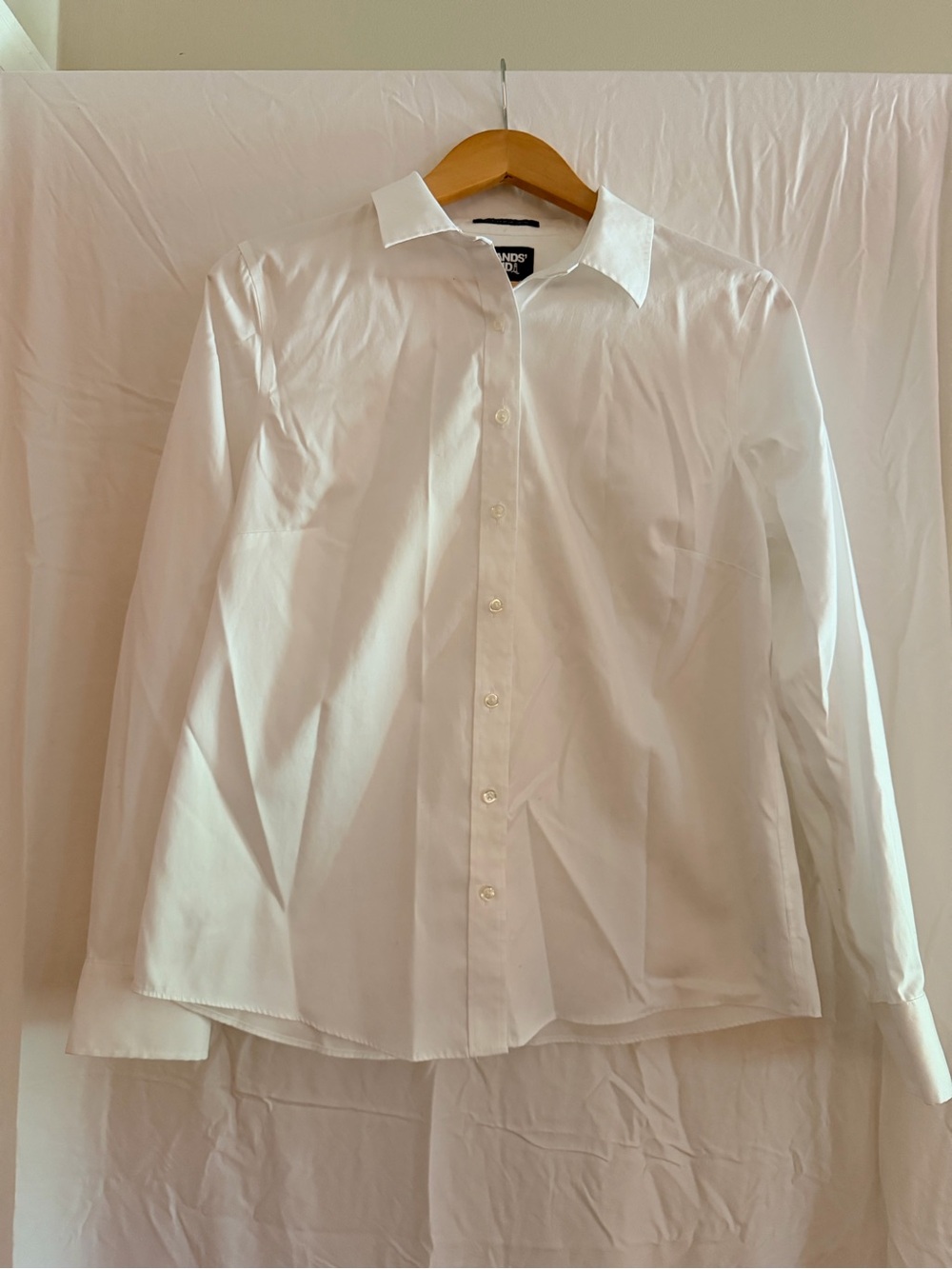 Lands' End Women's White Button-Front Cotton Shirt